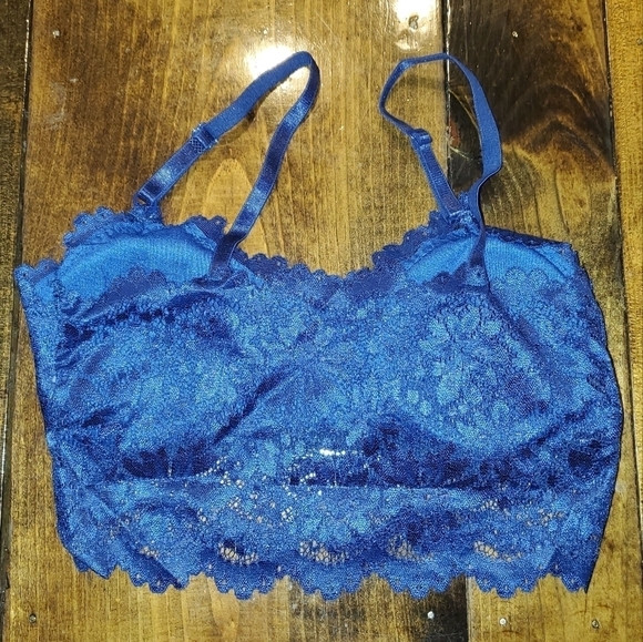 Blue Soft Lace Bralette OSFM - Picture 2 of 5